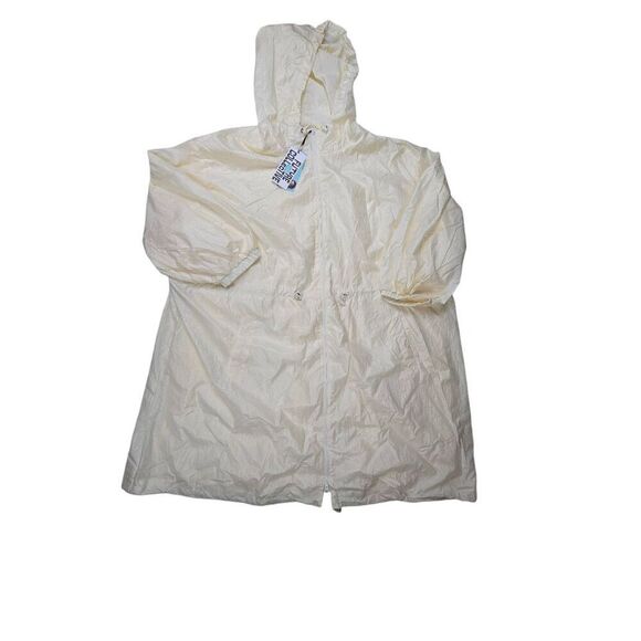Future Collective Ivory Cinched Waist Hooded Raincoat 4X - Picture 1 of 7